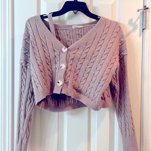 altard state cropped ribbed cardigan